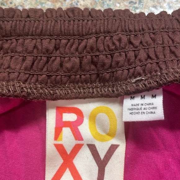 Roxy Maxi sun dress long halter style summer color block pink brown women size M - Picture 14 of 16